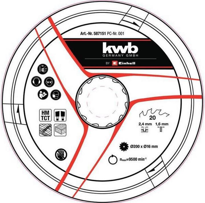 Actual product image Einhell Saw blade D 200 x 16 x 2