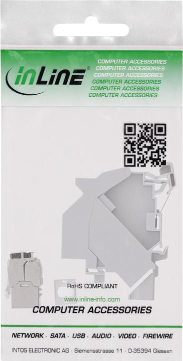 Actual product image InLine Cat.6A Keystone SNAP-In module for top-hat rail