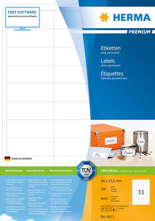 Productafbeelding HERMA Universele etiketten A4