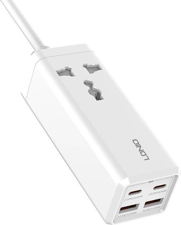 Image du produit Ldnio Barrette d'alimentation avec 1 prise AC, 2x USB, 2x USB-C SC1418, EU/US, (blanc)