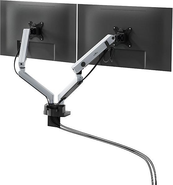 Actual product image Durable Monitor holder. SELECT PLUS w Arm f 2 Mon. tableb. Sil. (Table, 32")