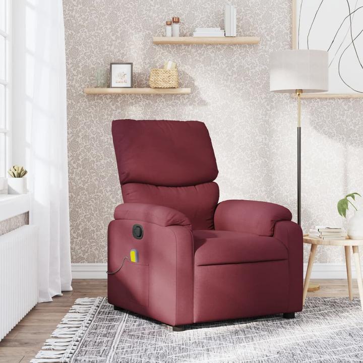 Immagine prodotto VidaXL Poltrona massaggiante in tessuto rosso vino,Colore: Rosso vino,Materiale: Tessuto