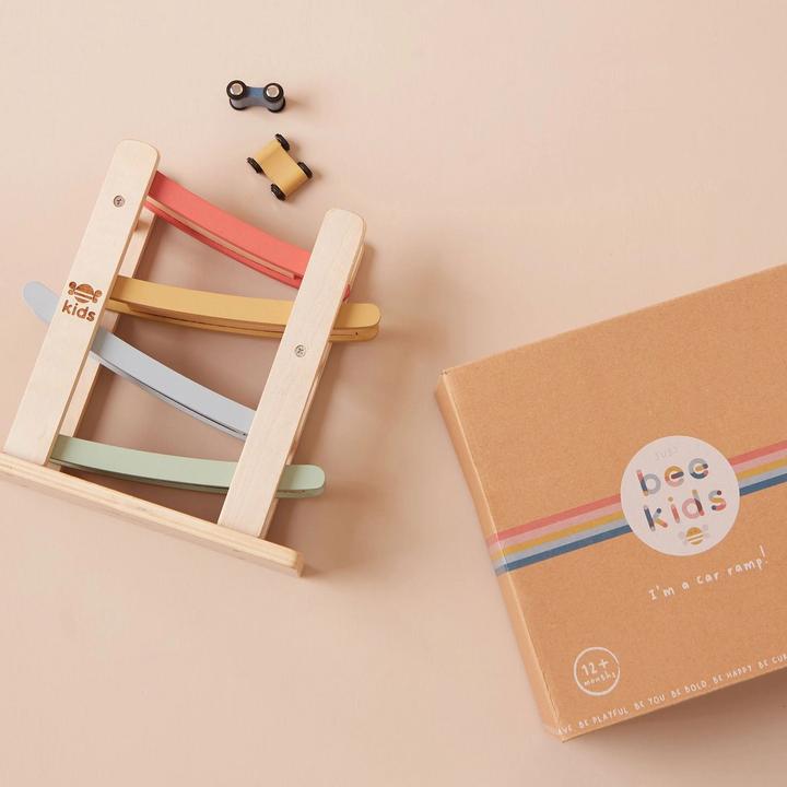 Actual product image Just Bee Kids Wooden Car Ramp Toy