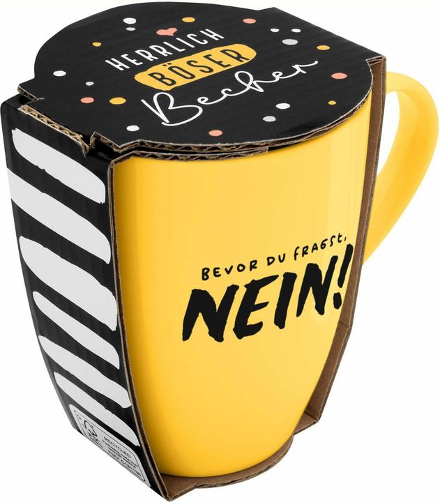 Produktbild Sheepworld Tasse mit Motivdruck 'Bevor du fragst. NEIN!', mit Banderole (350 ml)