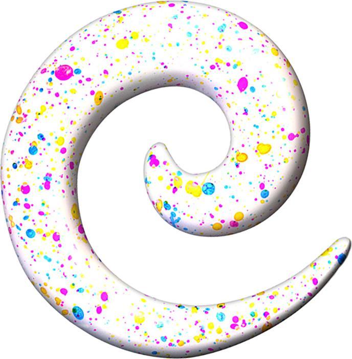 Star Piercing Dehnspirale weiss mit farbspritzer (ohne Messing, Acryl)