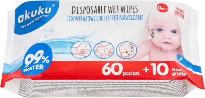 Produktbild Akuku Feuchttücher 99% Wasser 70 Stück (Handseife Nachfüllpackung)
