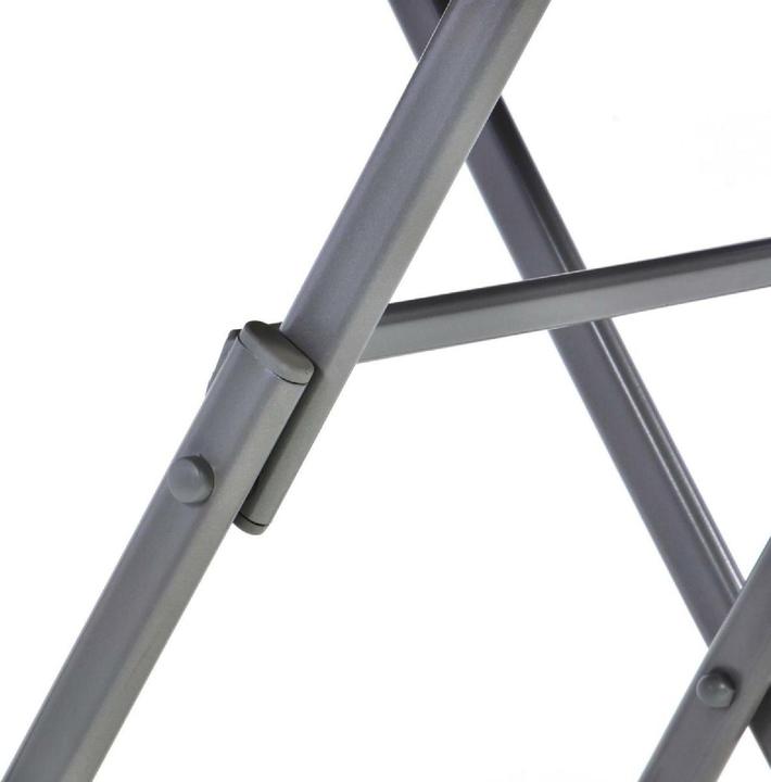 Produktbild VCM Bistrotisch mit Glasplatte klappbar Terrassentisch Glastisch silber Ø 70cm Stahl (70 cm)