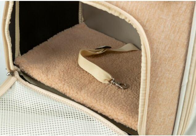 Image du produit Trixie Sac à dos pour transport d'animaux Willow Beige/Brun (Chat, Chien, Réflecteurs, Respirant)