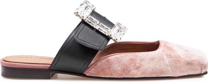 Produktbild Dolce & Gabbana velvet sabot with jewel buckle (37)