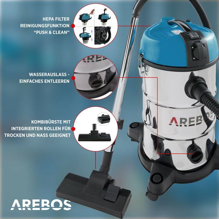 Produktbild Arebos Industriesauger 5IN1 - 30 L Blau (Nass-Trockensauger)