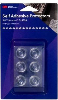 3M Bumpon Elastikpuffer, transparent, rund, Durchm. 22,3 mm Höhe: 10,1 mm, selbstklebend, absorbieren (Anschlagdämpfer, 12 Stück)