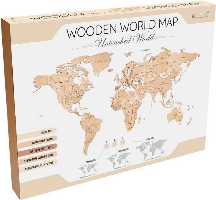 Eco Wood Art Deco Wand-Puzzle aus Holz - Weltkarte (126 Teile)