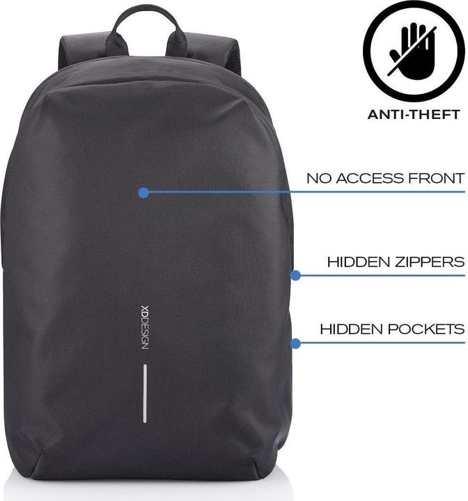 Actual product image XD Design Bobby Soft Backpack Casual Backpack Black Polyethylene Terephthalate (13 l)