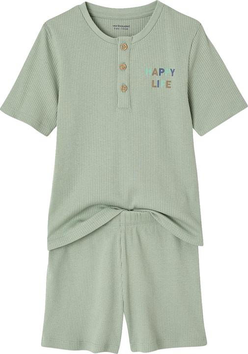 Produktbild Vertbaudet 2er-Set Jungen Schlafanzüge mit HAPPY-Print und Recycling-Baumwolle (104)