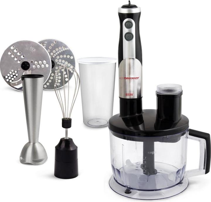 Actual product image Esperanza EKM004 Blender 0 6 l Blender Black Silver Transparent 800 W