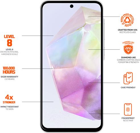 Image du produit Eiger verstärktes Display-Glas Full Screen Fit Mountain Glass Ultra Clear Edge (1 pièce(s), Samsung Galaxy A56)