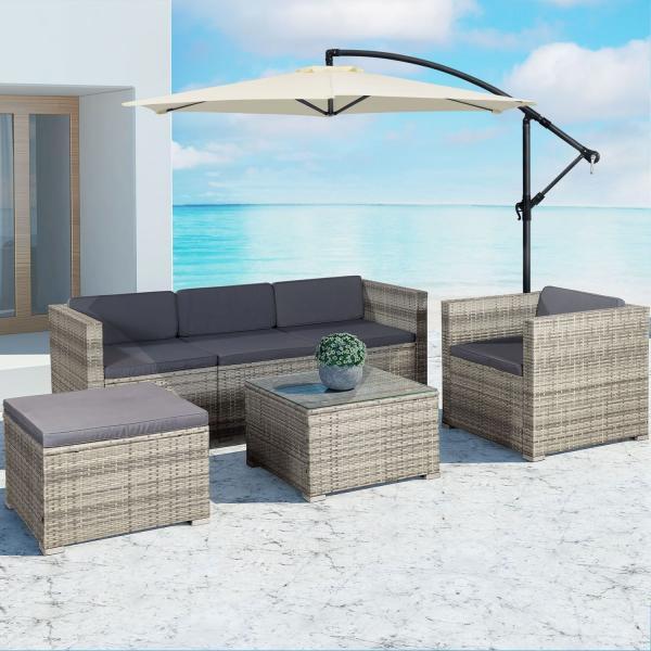 Actual product image Juskys Polyrattan lounge Punta Cana L