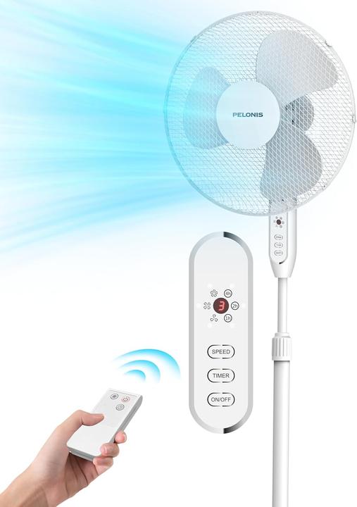 Pelonis Standventilator FS40-16JRA mit Fernbedienung und Timerfunktion (43 dB)