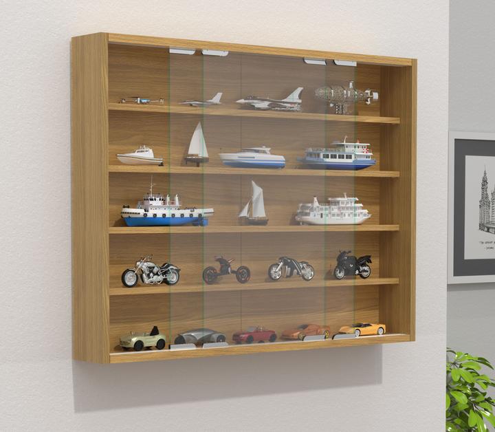 Actual product image VCM Wooden Glass Hanging Display Case Wall Display Case Collectors Deco Showcase Agisa L (77 x 10 x 60 cm)