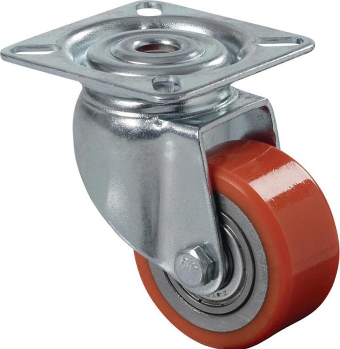 BS Rollen Ruota girevole Ø 50 mm Capacità di carico 120 kg con piastra avvitabile Poliuretano
