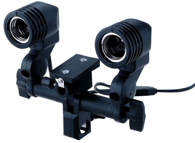 Studioking Universelle E27 Lampenhalterung mit 2 Fassungen DLE27D