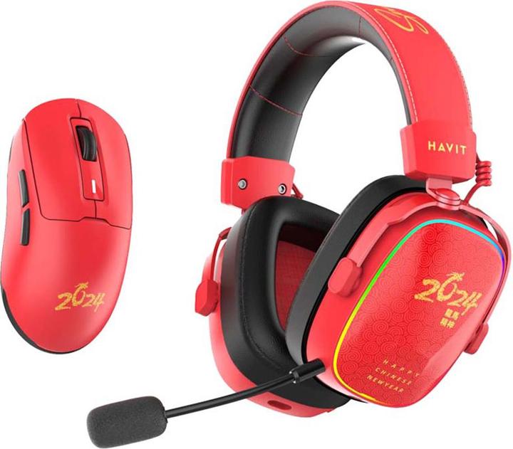Actual product image Havit Słuchawki gamingowe H2039BG (czerwono-czarny) (Cable, Wireless)