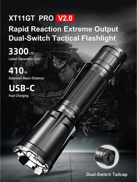 Actual product image Klarus XT11GT PRO V2.0, 3,300 lumens (13.97 cm, 3300 lm)