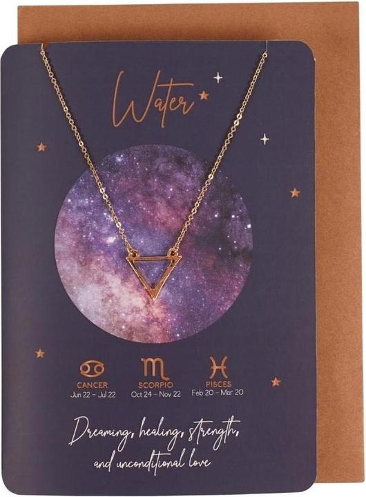 Image du produit Something Different Signe du zodiaque Collier et carte Eau élément en alliage d'acier inoxydable (Matériau 100% synthétique)