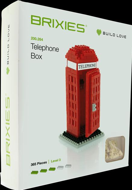 Actual product image Brixies Phone booth London red