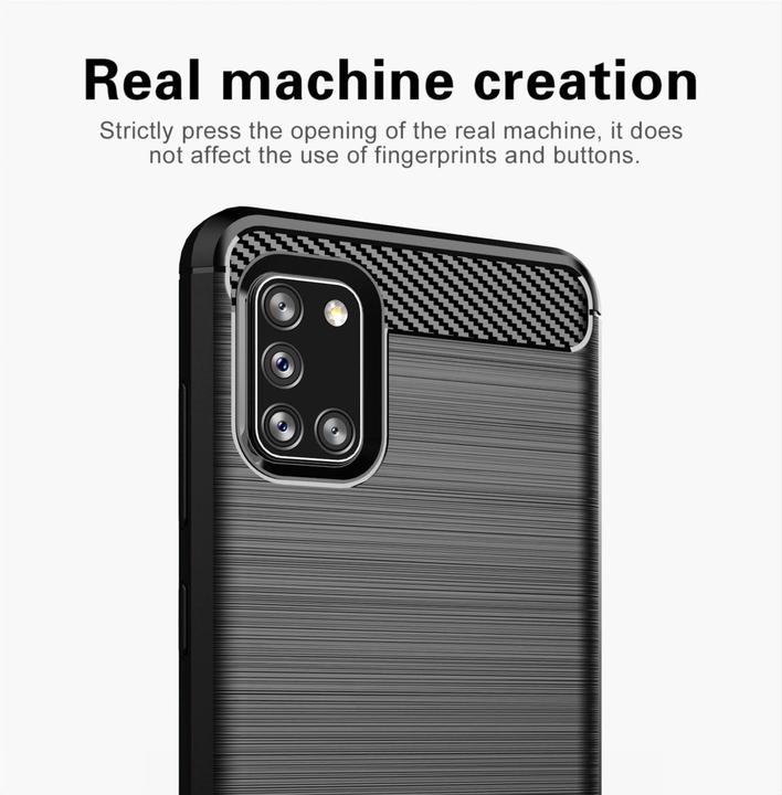 Immagine prodotto Cadorabo TPU Ultra sottile in acciaio inossidabile al carbonio Combi Cover (Samsung Galaxy A31)