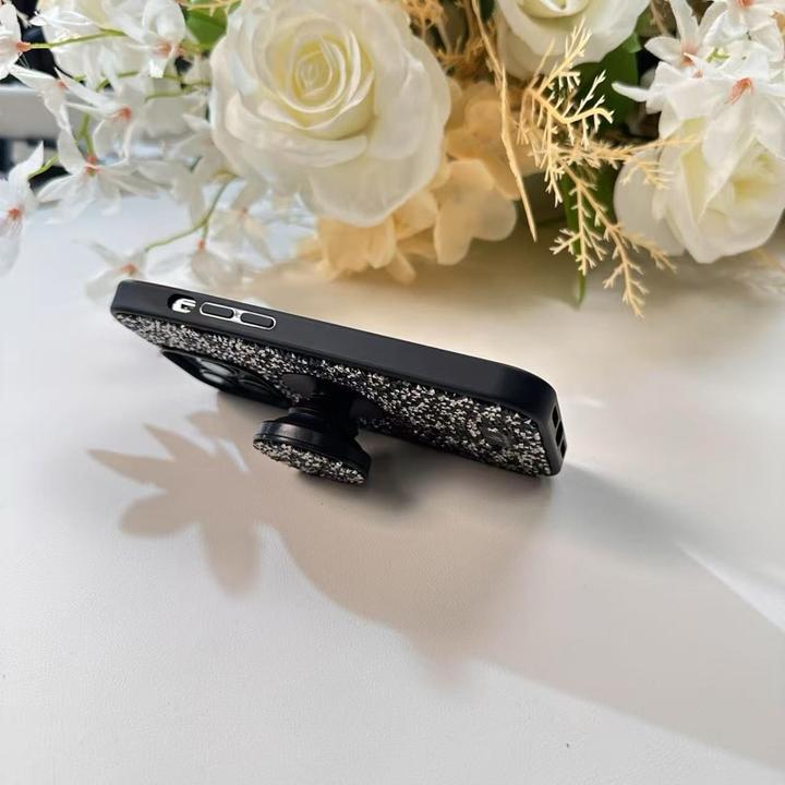 Actual product image The Bling World iPhone 14 Pro - Hülle, glänzendes Design mit Standfunktion, Schwarz (Apple iPhone 14 Pro)