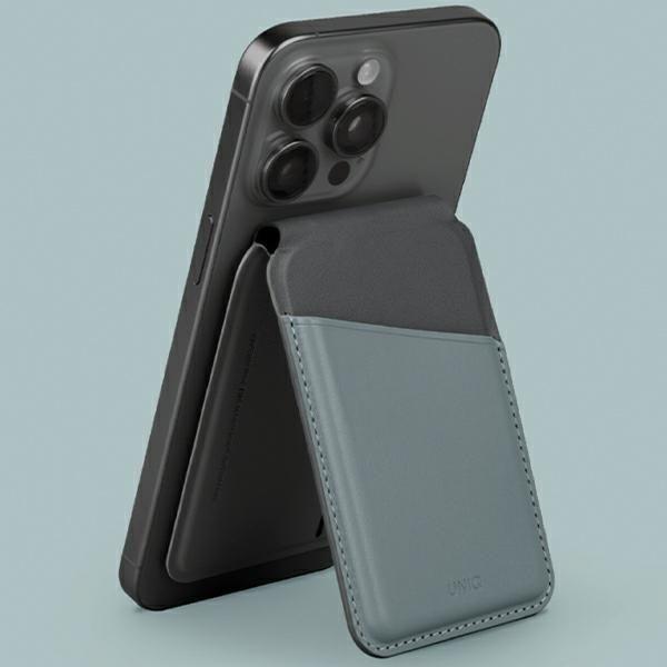 Produktbild Uniq Lyden DS magnetyczny portfel RFID i stojak na telefon niebiesko-czarny/washed blue-black