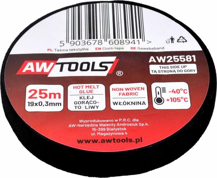Immagine prodotto Awtools Nastro isolante in tessuto 19mm x 25m (19 mm)