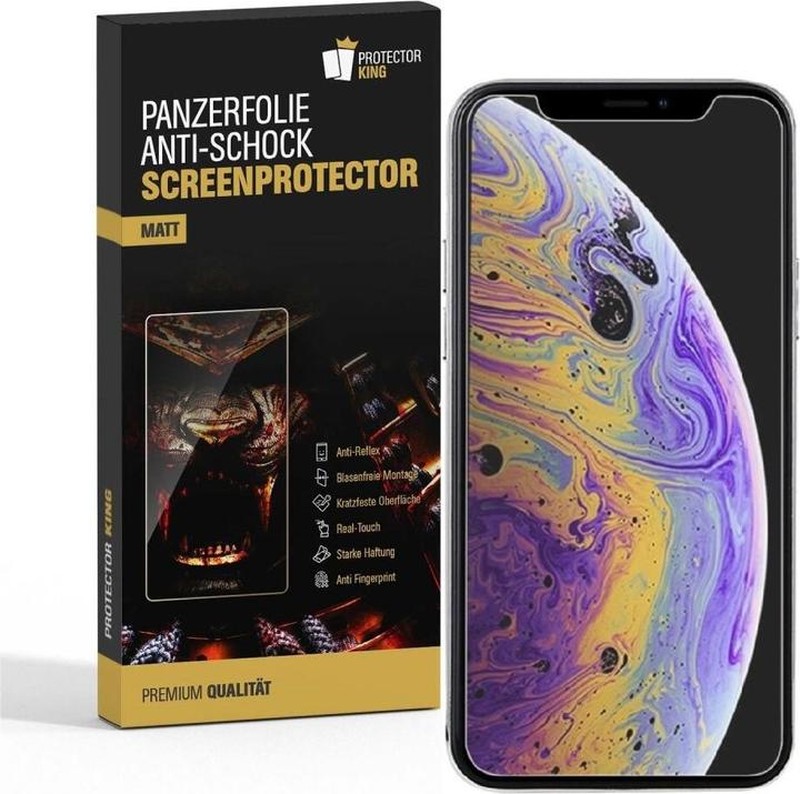 Protectorking 3x Panzerfolie Anti-Shock matt entspiegelt (1 Stück, Apple iPhone X)