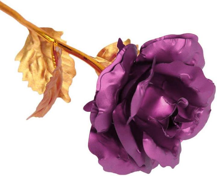 Actual product image JTI Eternity rose - Purple with golden stem (Dried flowers)