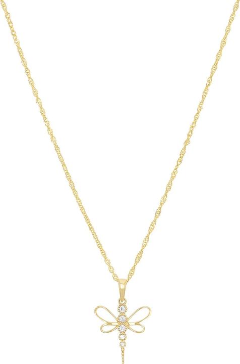 zz_ArchivedByPCD_Amor Schmuck_zu_Amor Amor Halsschmuck für Damen, Gold 375, Zirkonia synth. | Libelle (9 ct, Gold 375)