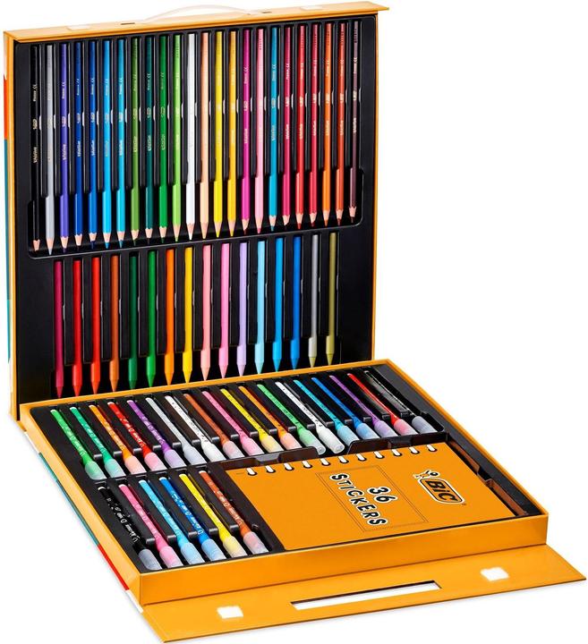 Image du produit Bic Kids Coloring Case avec autocollants (Multicolore, 64 x)
