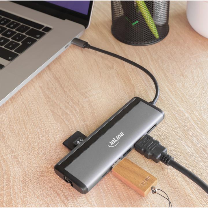 Immagine prodotto InLine Multihub USB-C 8-in-1 (USB-C, 5 Porti)