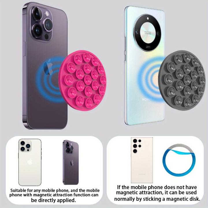 Produktbild PhoneLook MagSafe 360° Rotierender Silikon-Magnet-Patch mit Saugnapf für ung Weiss