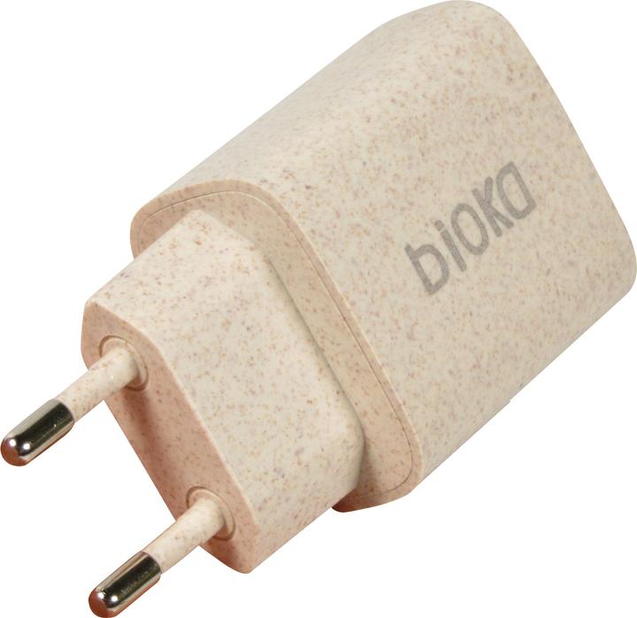 Actual product image Bioka Double Adapter 20W Biodegradable Eco-friendly USB-C Power Delivery (20 W)