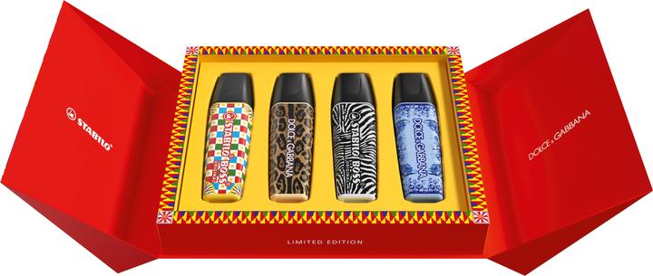 Produktbild STABILO Boss Original x Dolce & Gabbana Box (Schwarz, Wolkenblau, Beige, Pastellgelb, 5 mm, 4 x)