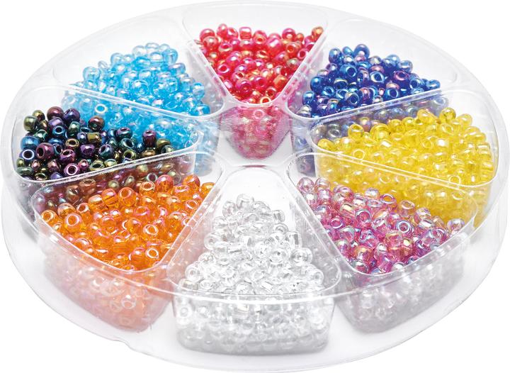 Hobby & Crafting Fun Miscela di perline Arcobaleno, 8 colori, circa 2mm, 48g