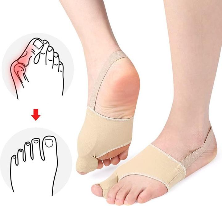 Actual product image Cbx Hallux valgus correction bandage with integrated silicone pad 2 pieces - size L (Foot cream & foot gel)