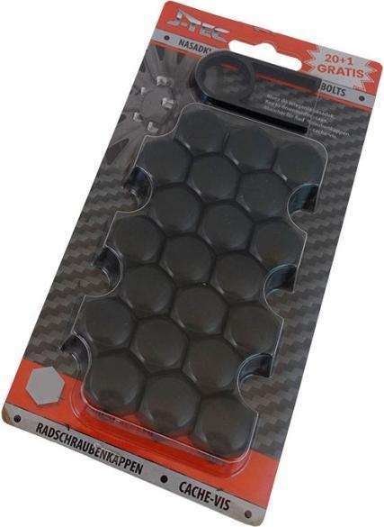 Actual product image J-Tec Górecki Wheel Bolt Cap 19 mm Black (21 pieces)