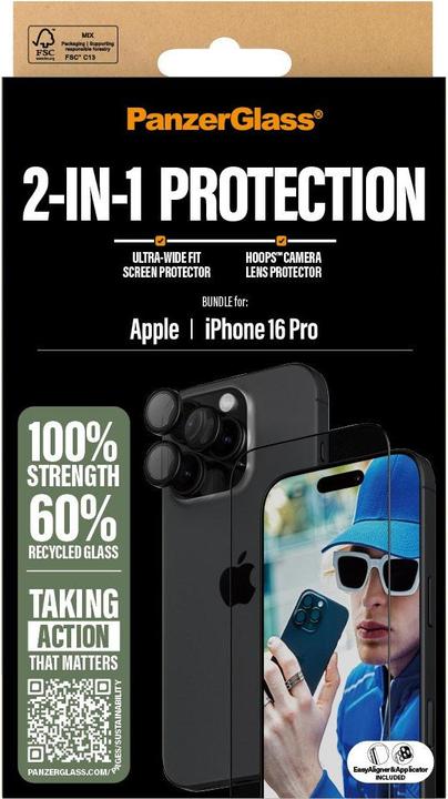 Actual product image PanzerGlass 2-in-1 Bundle (1 Piece, Apple iPhone 16 Pro)