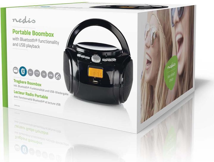 Actual product image Nedis CD Player Boombox Battery Powered/Mains Powered Stereo 9 W Bluetooth® FM USB Playga (FM, Bluetooth)