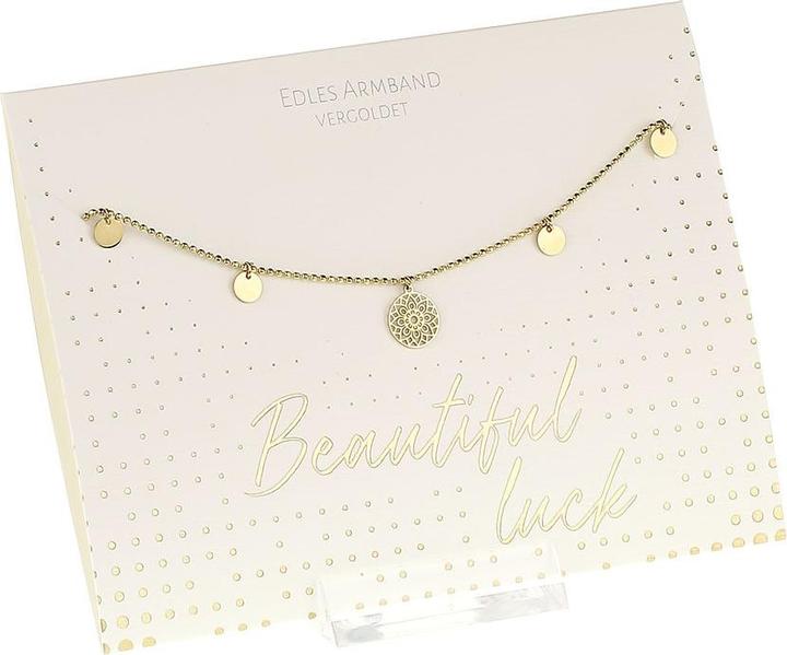 Actual product image Crystals Bracelet.mandala.lucky.gold.plated.606024 (17 cm, Stainless steel)