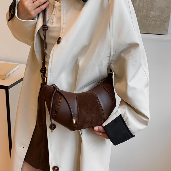 Produktbild Only-Bags.Store Mode Umhängetasche, Wildlederimitat &, einfarbig, Reissverschluss, Innenfutter aus Stoff, bemalter