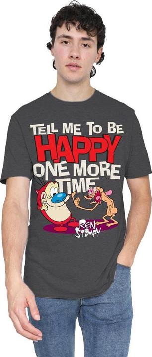 Immagine prodotto Ren & Stimpy Tell Me To Be Happy Maglietta Adulto Unisex (L)