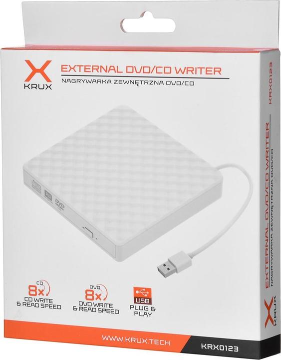 Actual product image Krux External DVD balta drive (DVD drive)